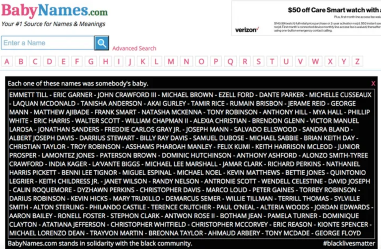 BabyNames.com Makes A Heartfelt Statement In Solidarity With The BLM Movement